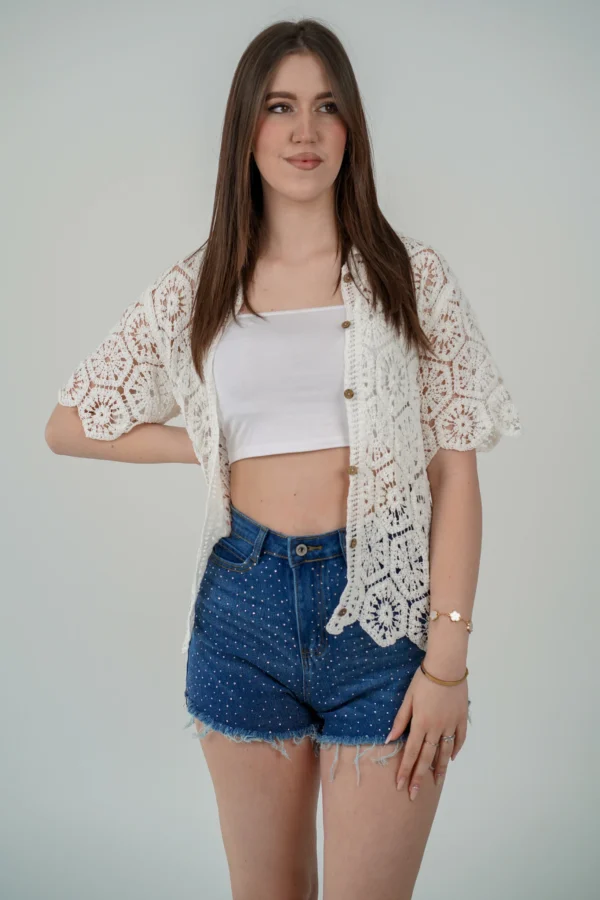 Maglia Polo Crochet Ayla - immagine 6