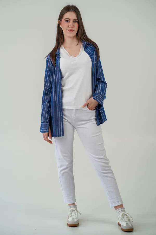 Camicia Blu Righe Azzurre - immagine 3