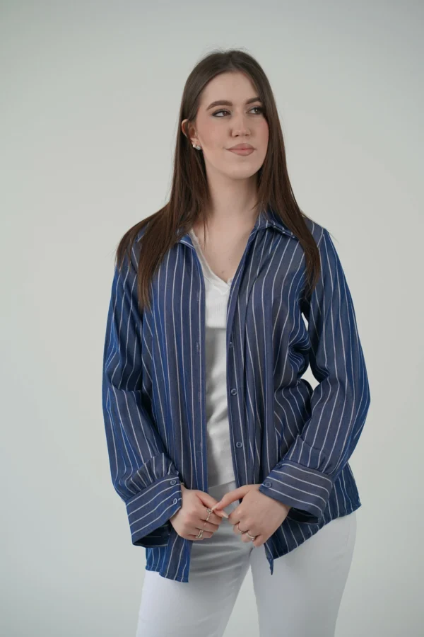 Camicia Blu Righe Azzurre