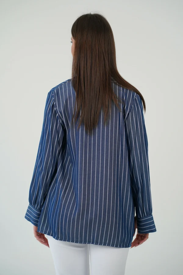 Camicia Blu Righe Azzurre - immagine 2