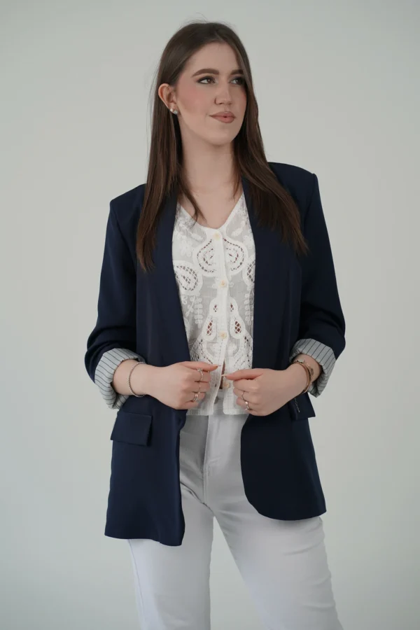 Blazer Over con Fodera a Righe - immagine 24
