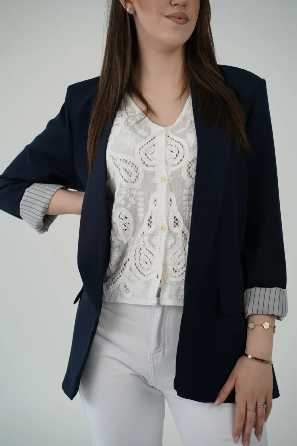 Blazer Over con Fodera a Righe - immagine 25