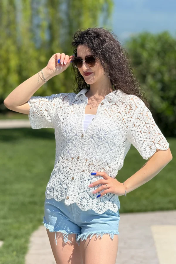 Maglia Polo Crochet Ayla - immagine 2