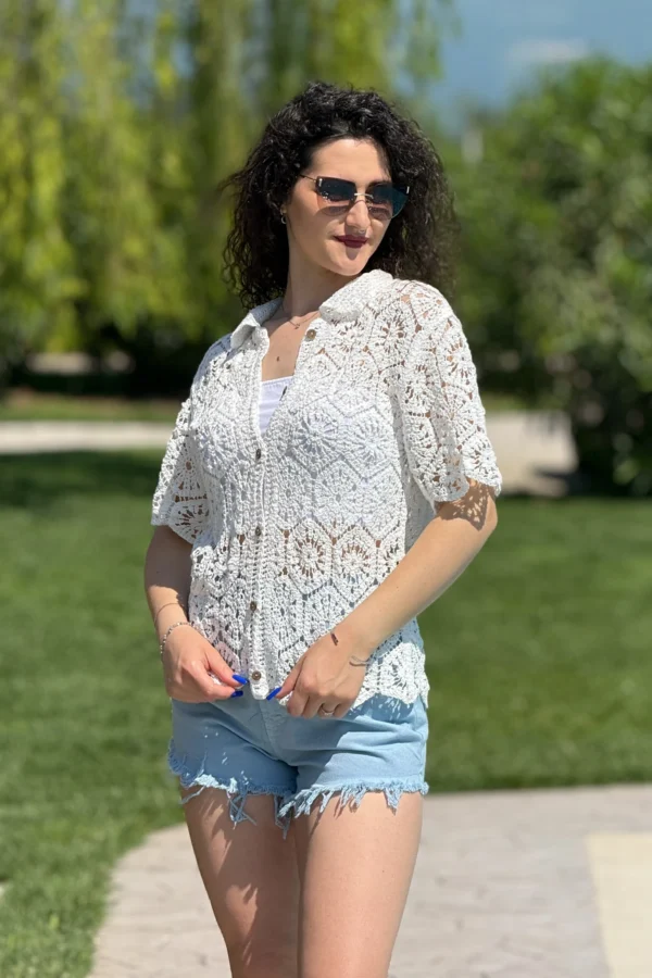 Maglia Polo Crochet Ayla
