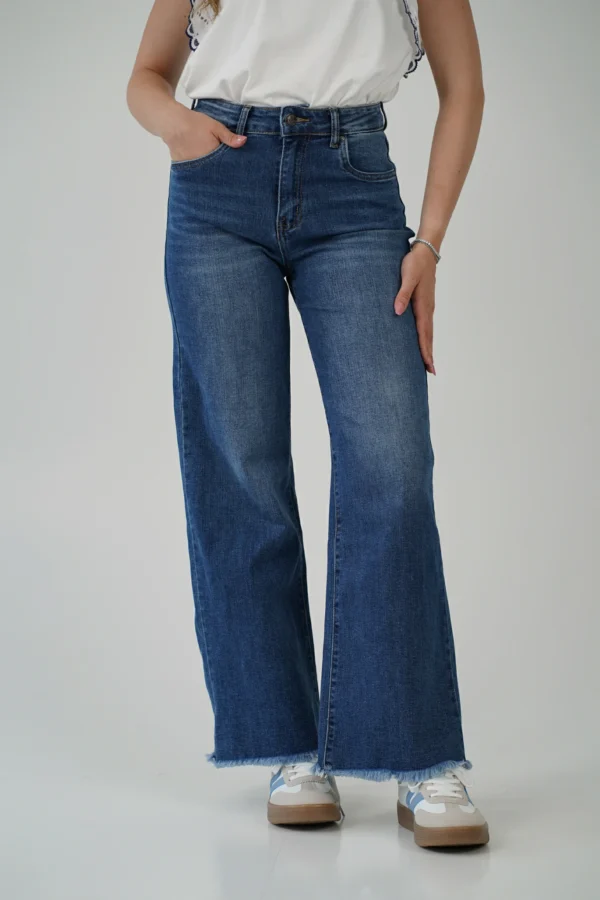 Jeans Blu Scuro Sfrangiato - immagine 2