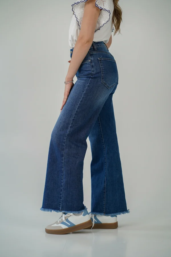 Jeans Blu Scuro Sfrangiato - immagine 3