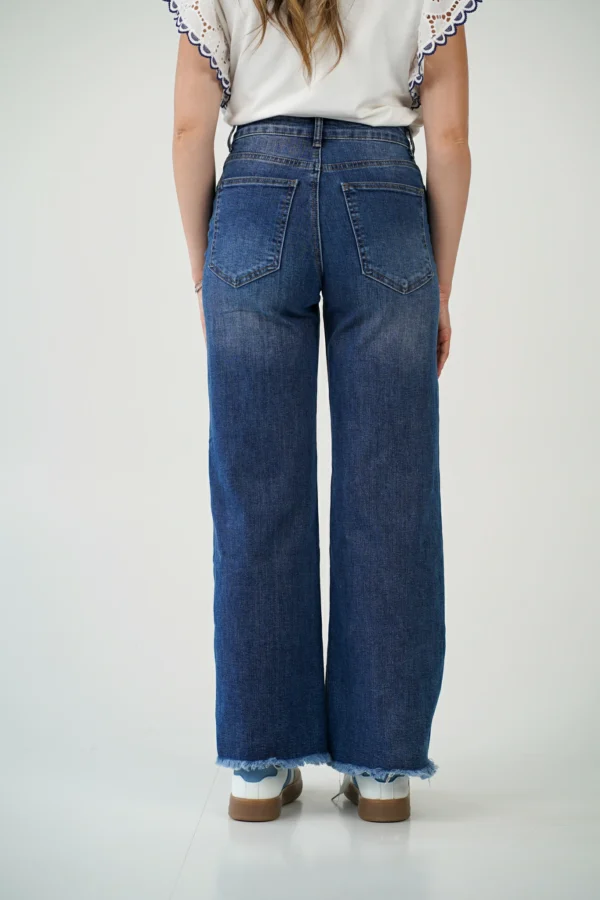 Jeans Blu Scuro Sfrangiato - immagine 4