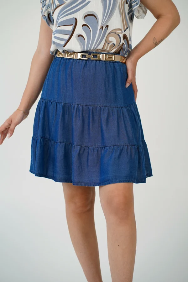 Gonnellina in Jeans con Balze - immagine 4