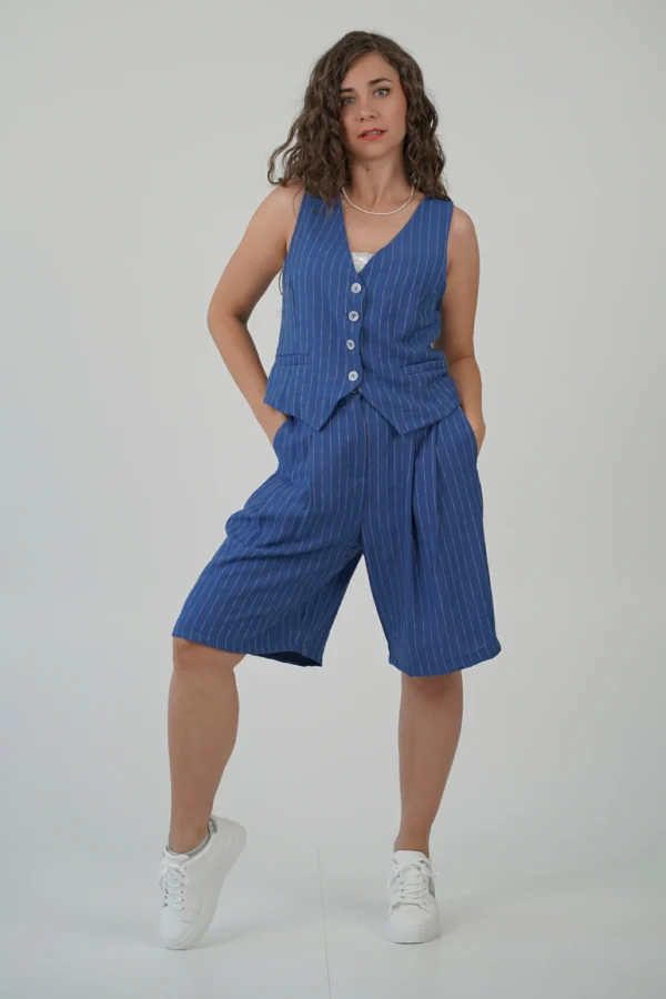 Completo Gilet + Bermuda Gessato