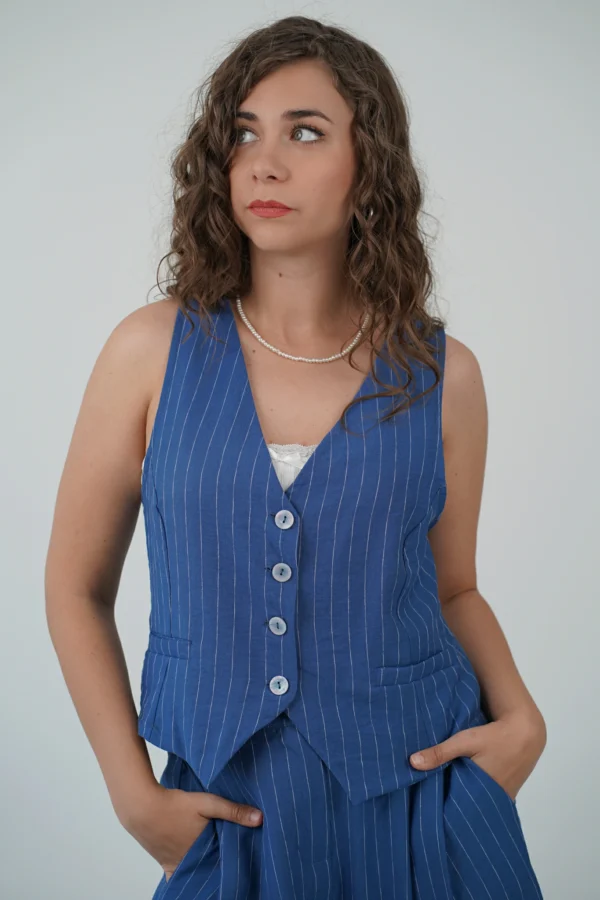 Completo Gilet + Bermuda Gessato - immagine 4