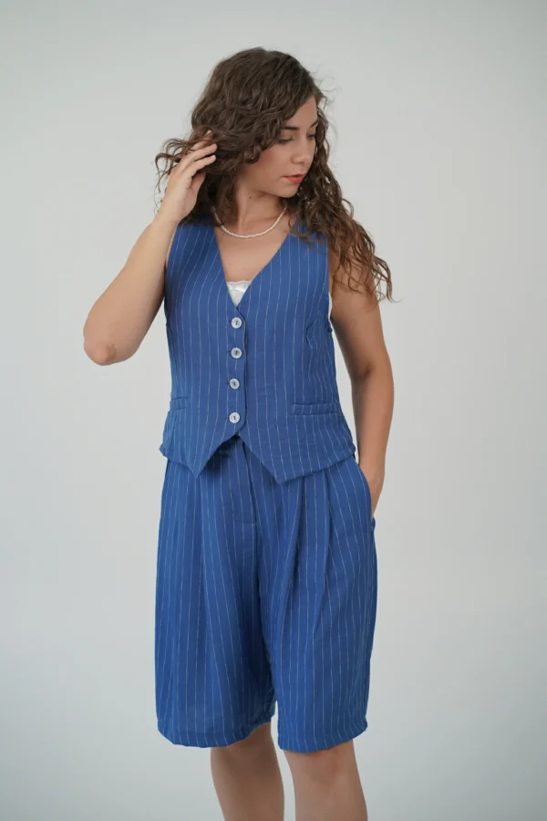Completo Gilet + Bermuda Gessato - immagine 2