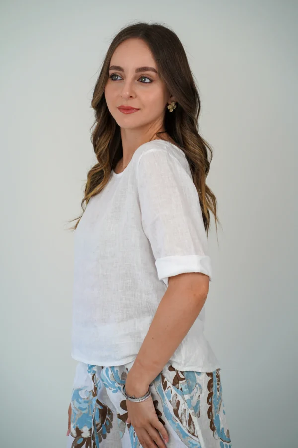 Camicia Puro Lino - Bianca - immagine 2