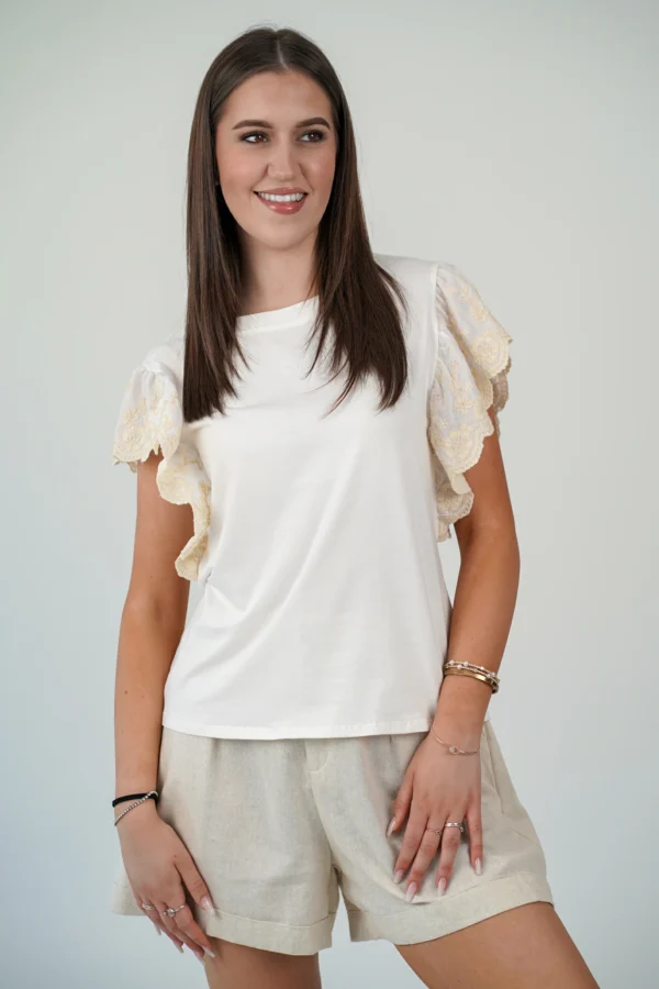 T-Shirt Manichetta Ricamata - immagine 4
