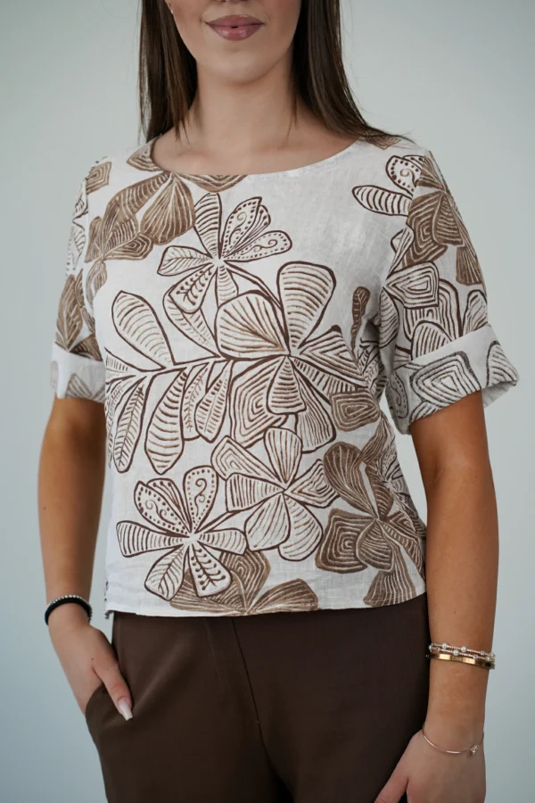 Camicia Puro Lino - Fantasia Fiori - immagine 2