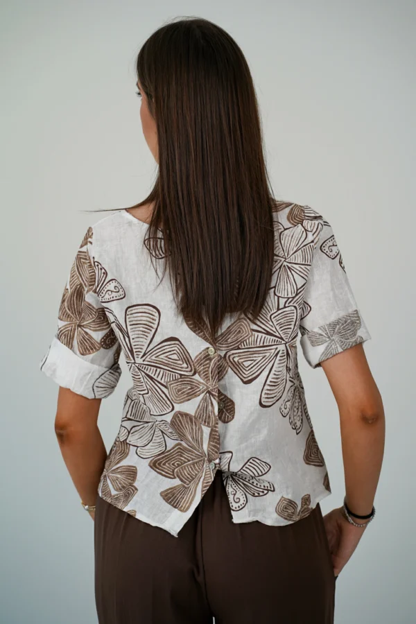 Camicia Puro Lino - Fantasia Fiori - immagine 4