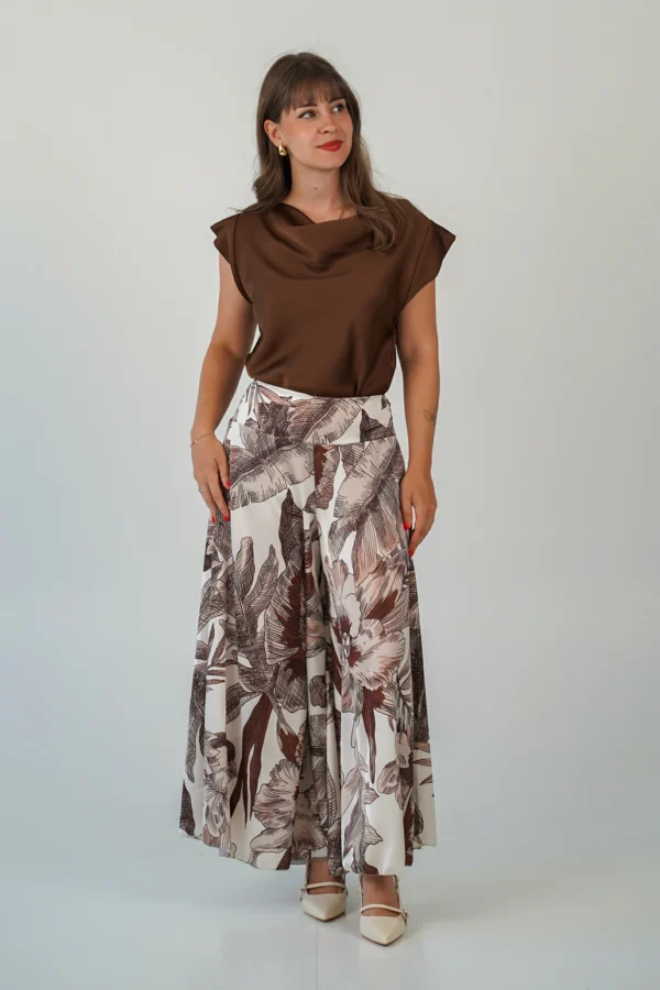 Pantalone Trapezio Ibisco - Nocciola / Cioccolato