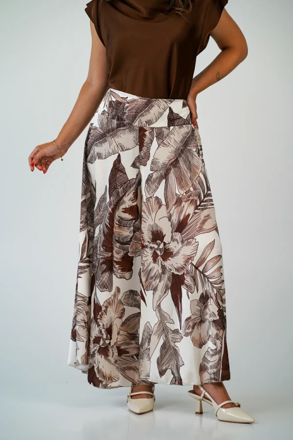 Pantalone Trapezio Ibisco - Nocciola / Cioccolato - immagine 5