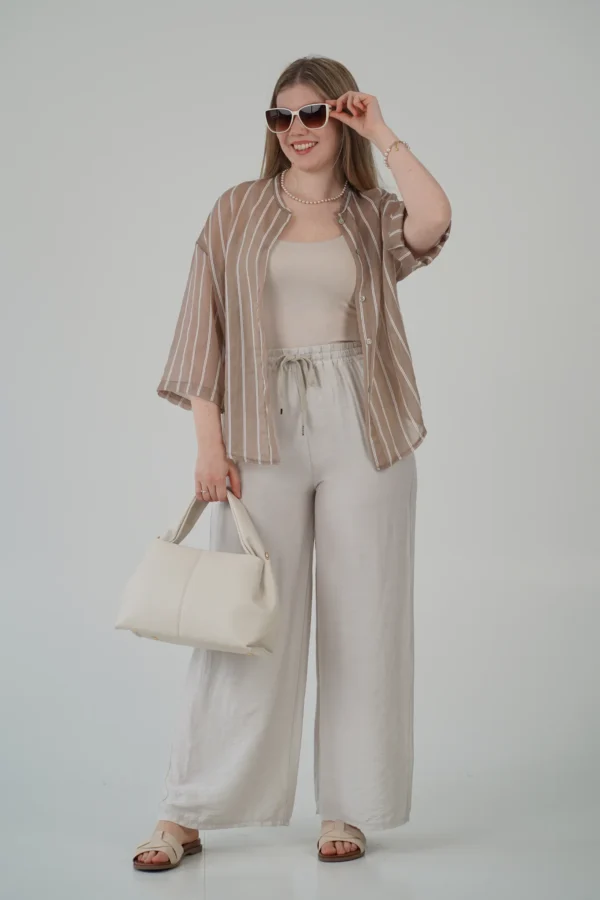 Pantalone Palazzo Bali - Avorio