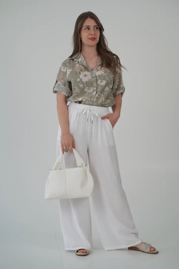 Pantalone Palazzo Bali - Bianco