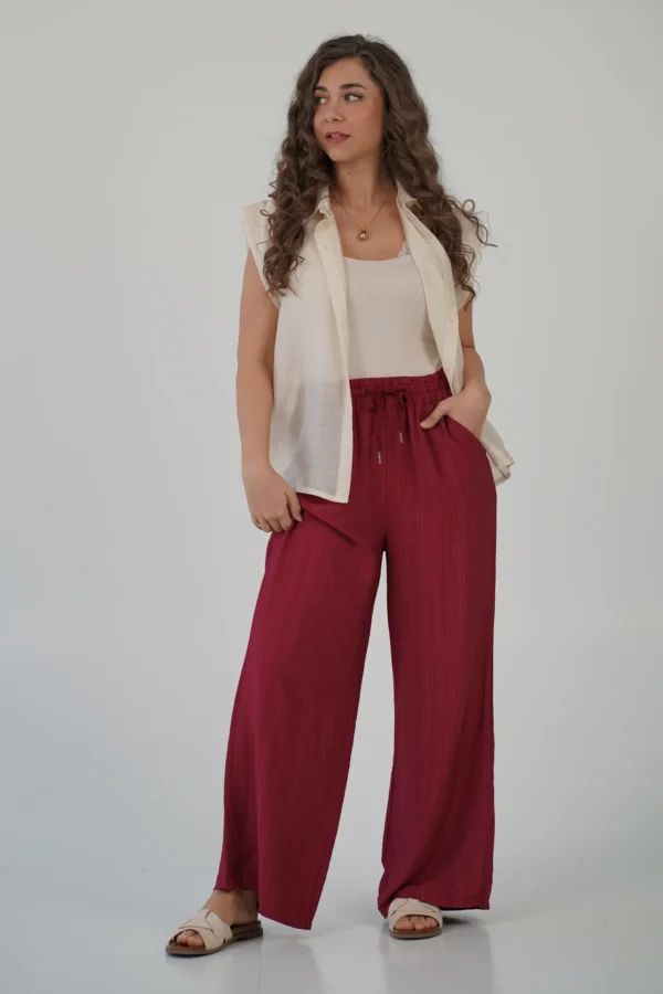 Pantalone Palazzo Bali - Rosso India