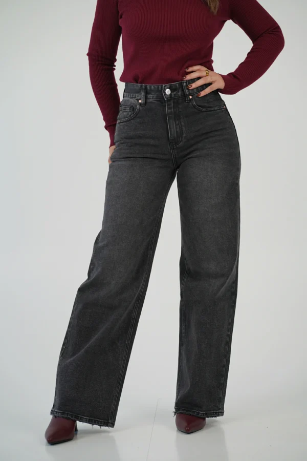 Jeans Palazzo - Grigio Fumè - immagine 4