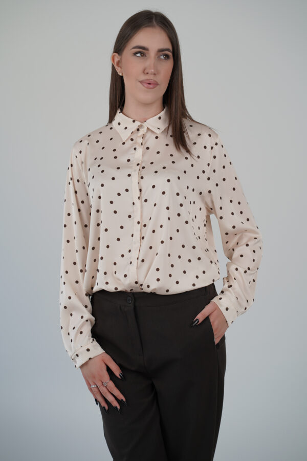 Camicia Satin Pois Cioccolato
