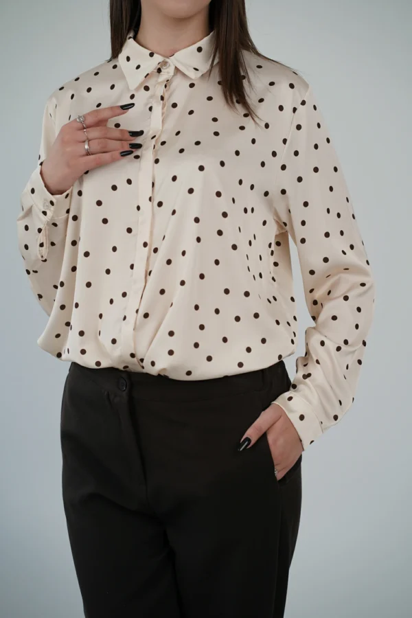 Camicia Satin Pois Cioccolato - immagine 4