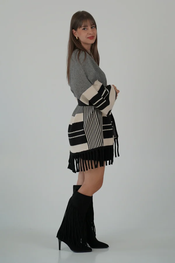 Cardigan Lungo con Frange - immagine 8