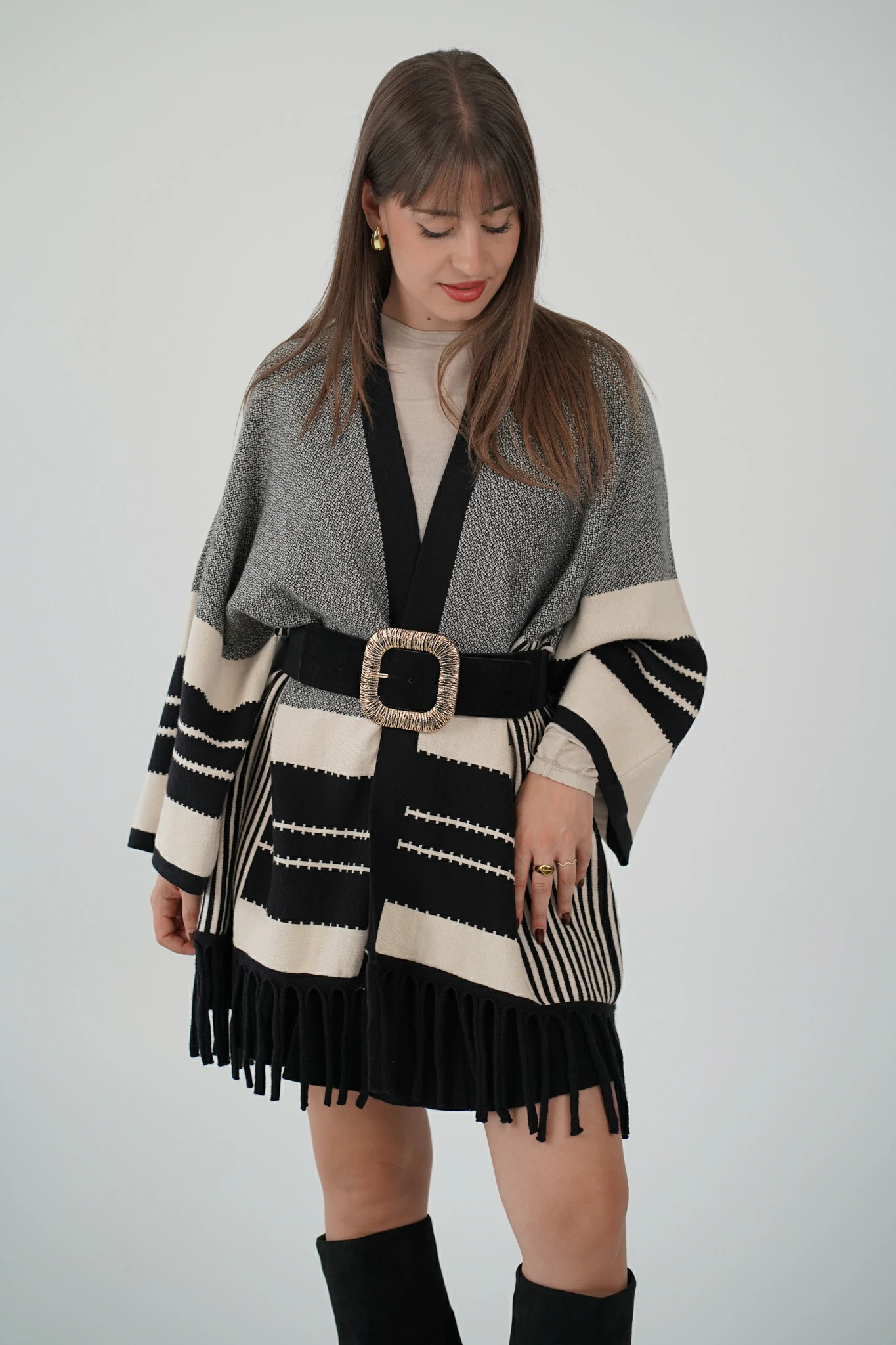 Cardigan Lungo con Frange - immagine 5
