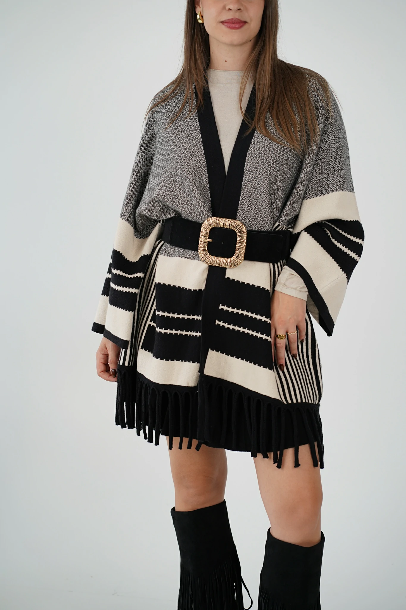 Cardigan Lungo con Frange - immagine 3