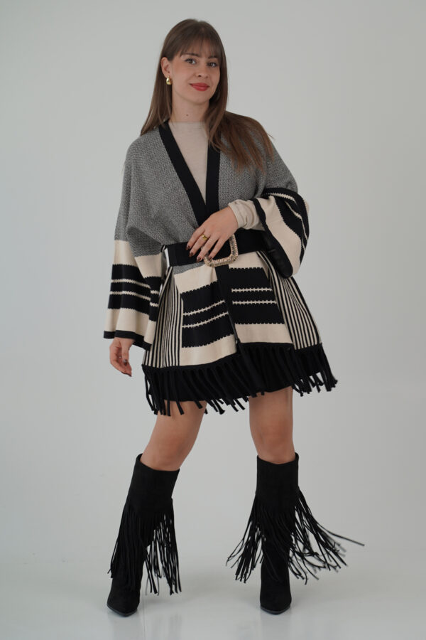 Cardigan Lungo con Frange