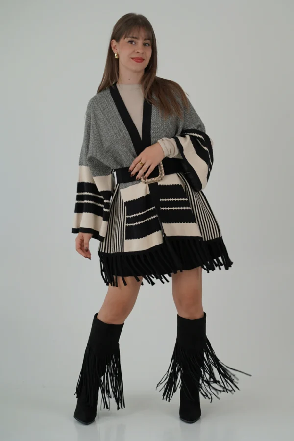 Cardigan Lungo con Frange