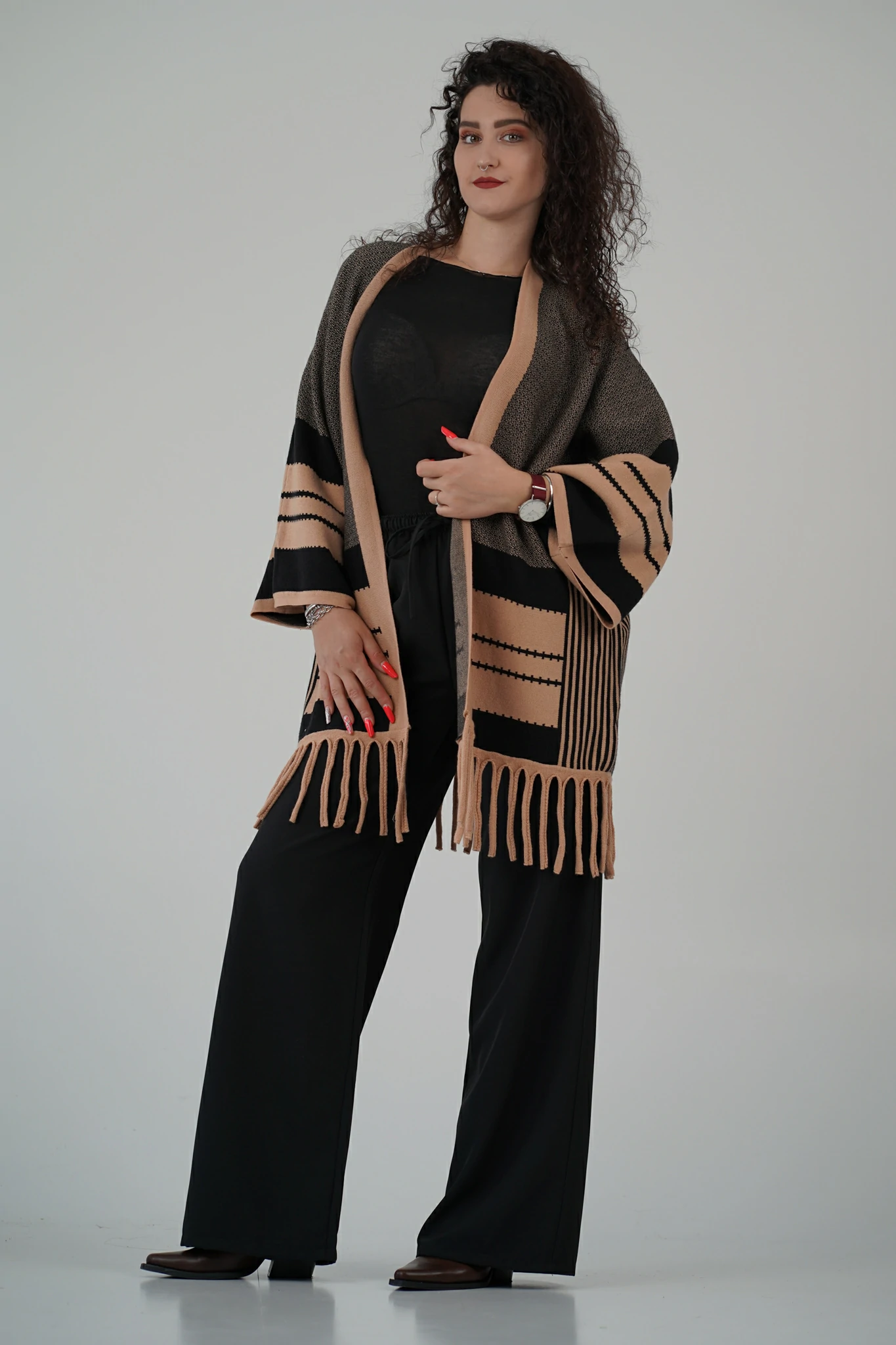 Cardigan Lungo con Frange - immagine 14