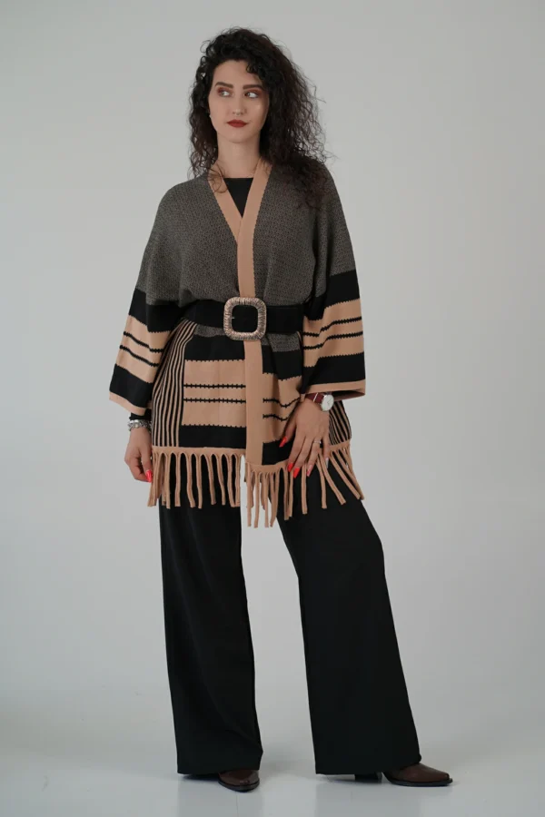 Cardigan Lungo con Frange