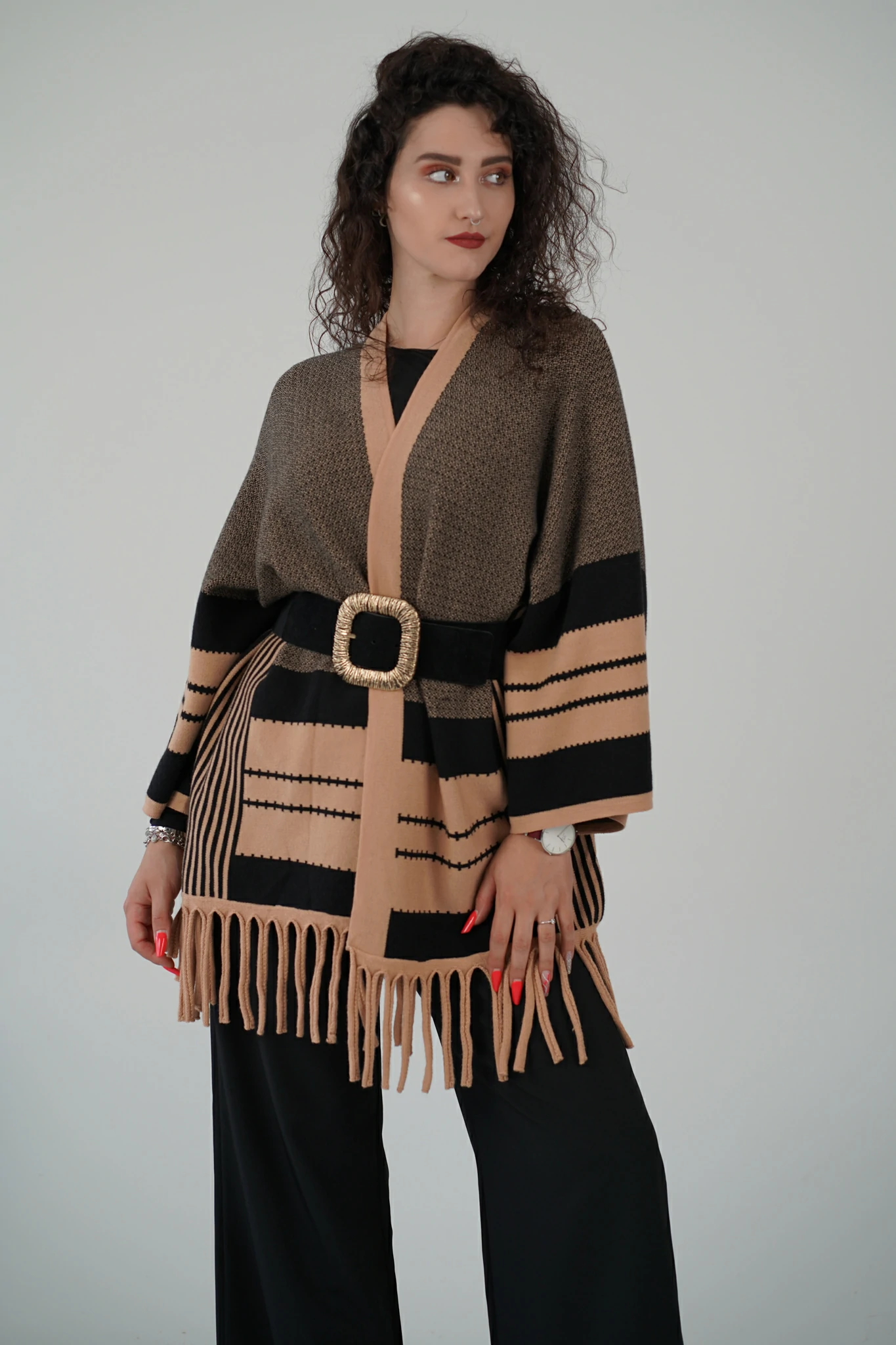 Cardigan Lungo con Frange - immagine 11