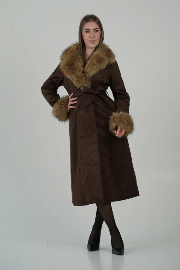 Cappotto Scamosciato con Pelliccia