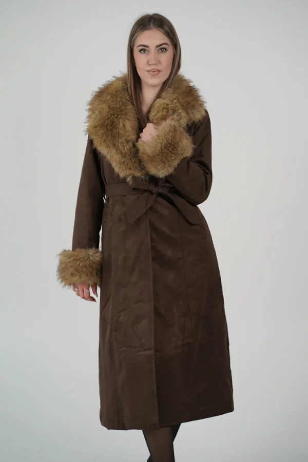 Cappotto Scamosciato con Pelliccia - immagine 2