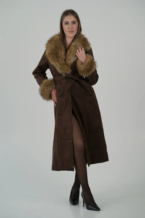Cappotto Scamosciato con Pelliccia - immagine 6