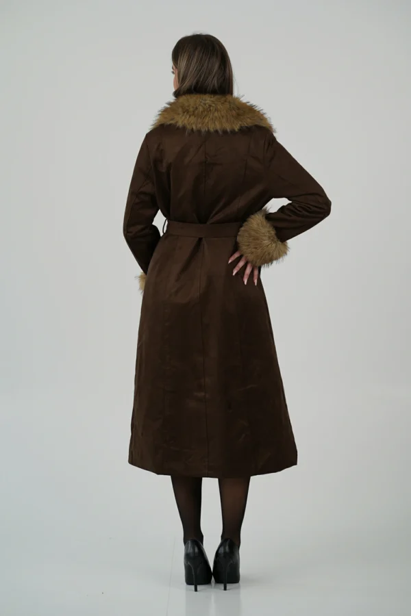 Cappotto Scamosciato con Pelliccia - immagine 5