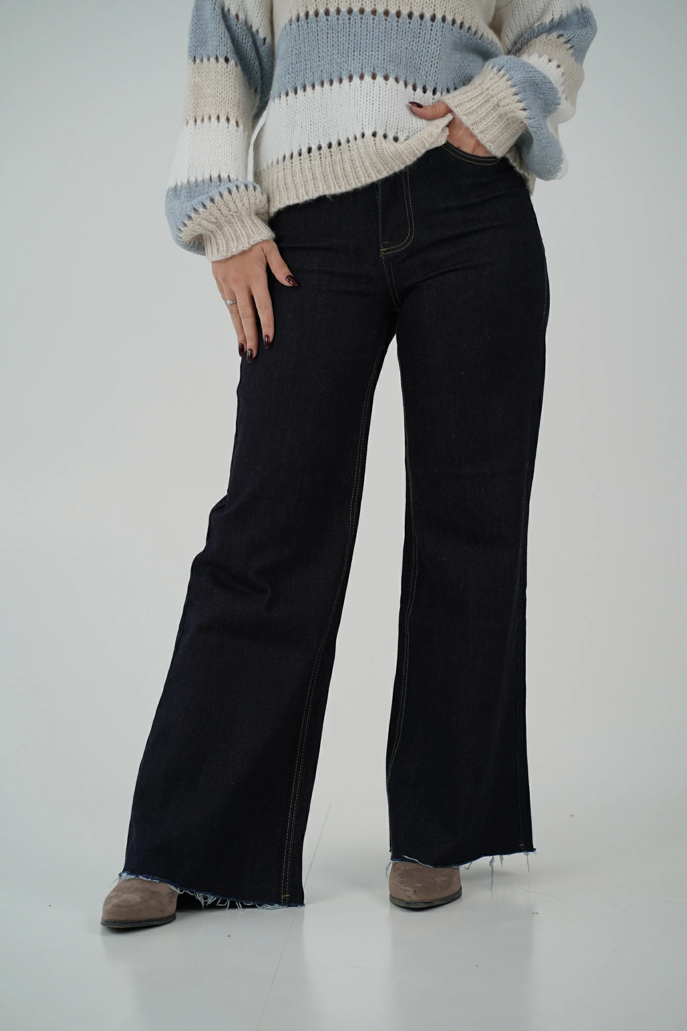 Jeans Sfrangiato Columbia - Denim Lavaggio Scuro - immagine 5