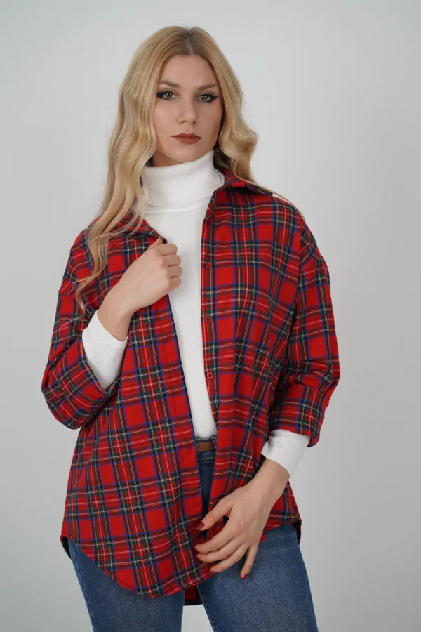 Camicia in Tartan Rosso
