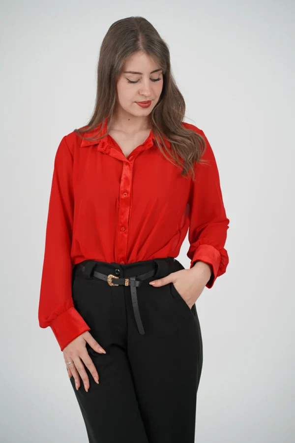 Camicia in Voile e Velluto