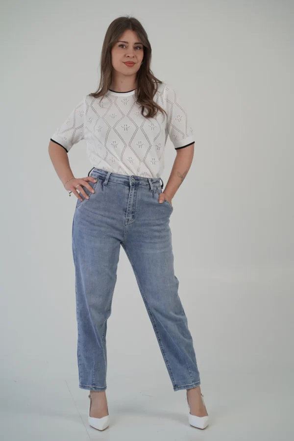 Jeans Mom Fit - Denim Chiaro