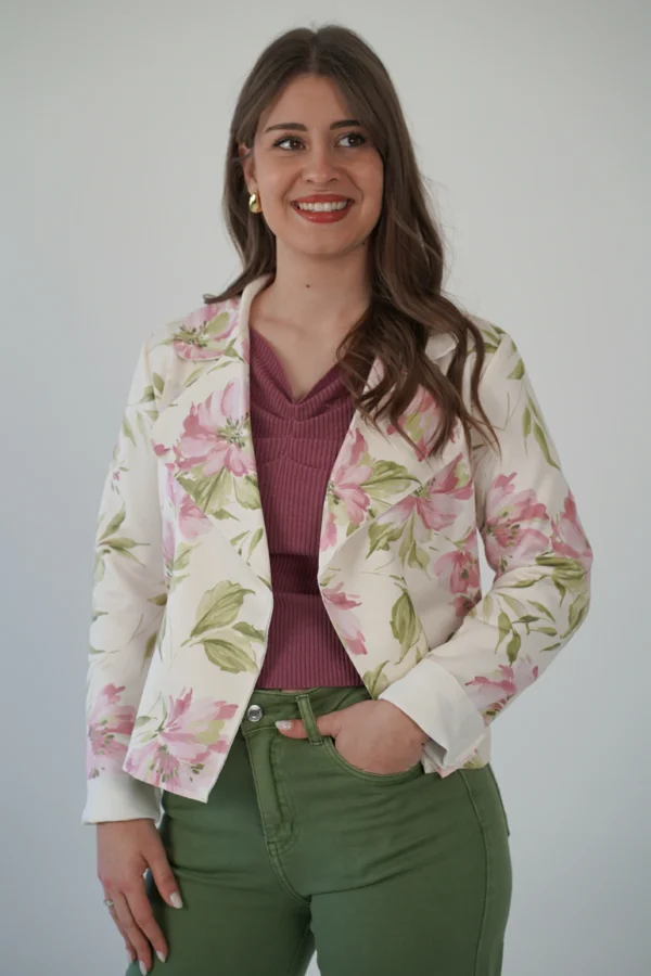 Giacchino Scamosciato Fiori