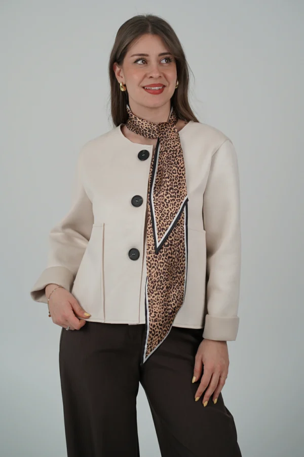 Giacca Scamosciata con Tasche