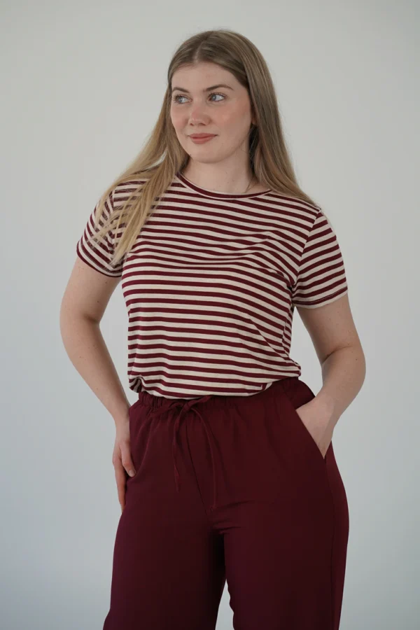 T-Shirt Righe Naomi - Bordeaux