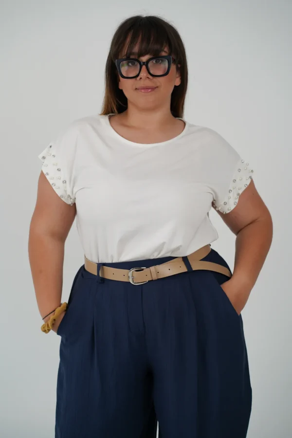 Maglia Perline e Strass Curvy