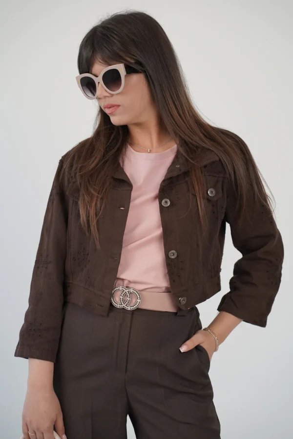 Giacchino Crop Traforato