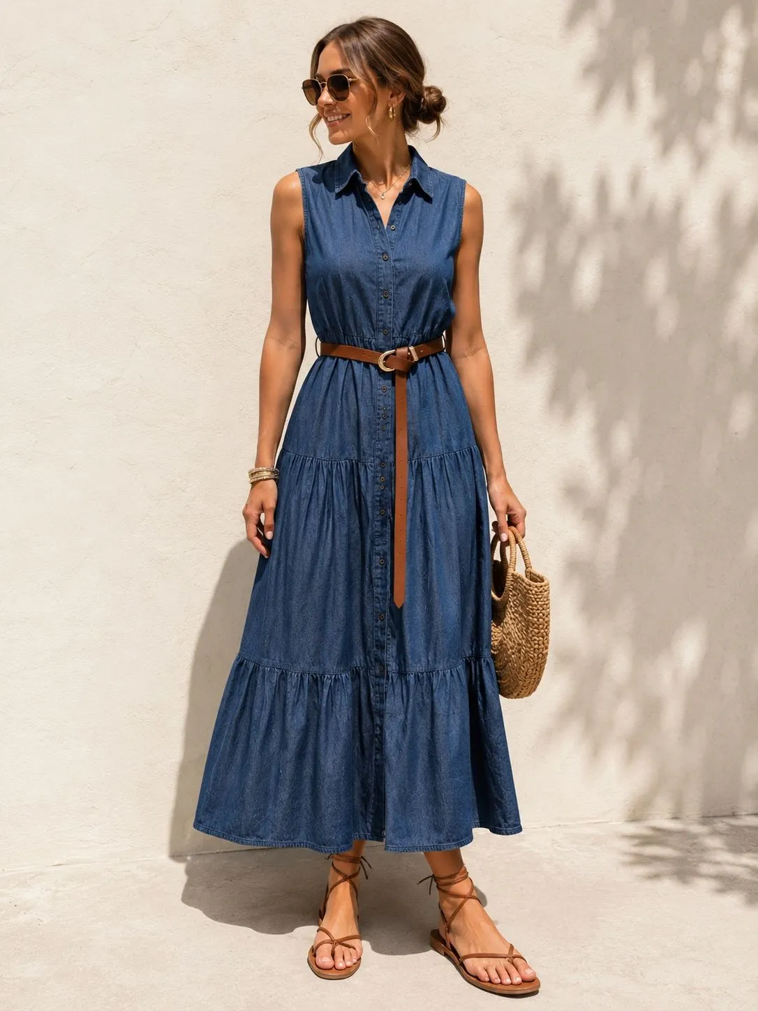 Abito Longuette Denim Smanicato