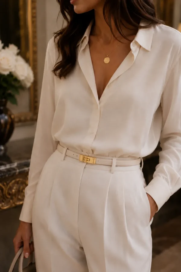 Cinturina in Pelle - Beige